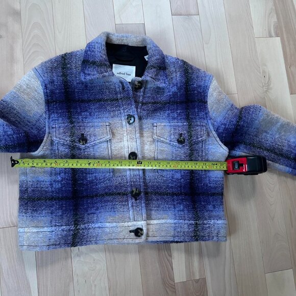 Wilfred Free The Ganna™ Cropped Shirt Jacket - Purple Plaid - Picture 3 of 8